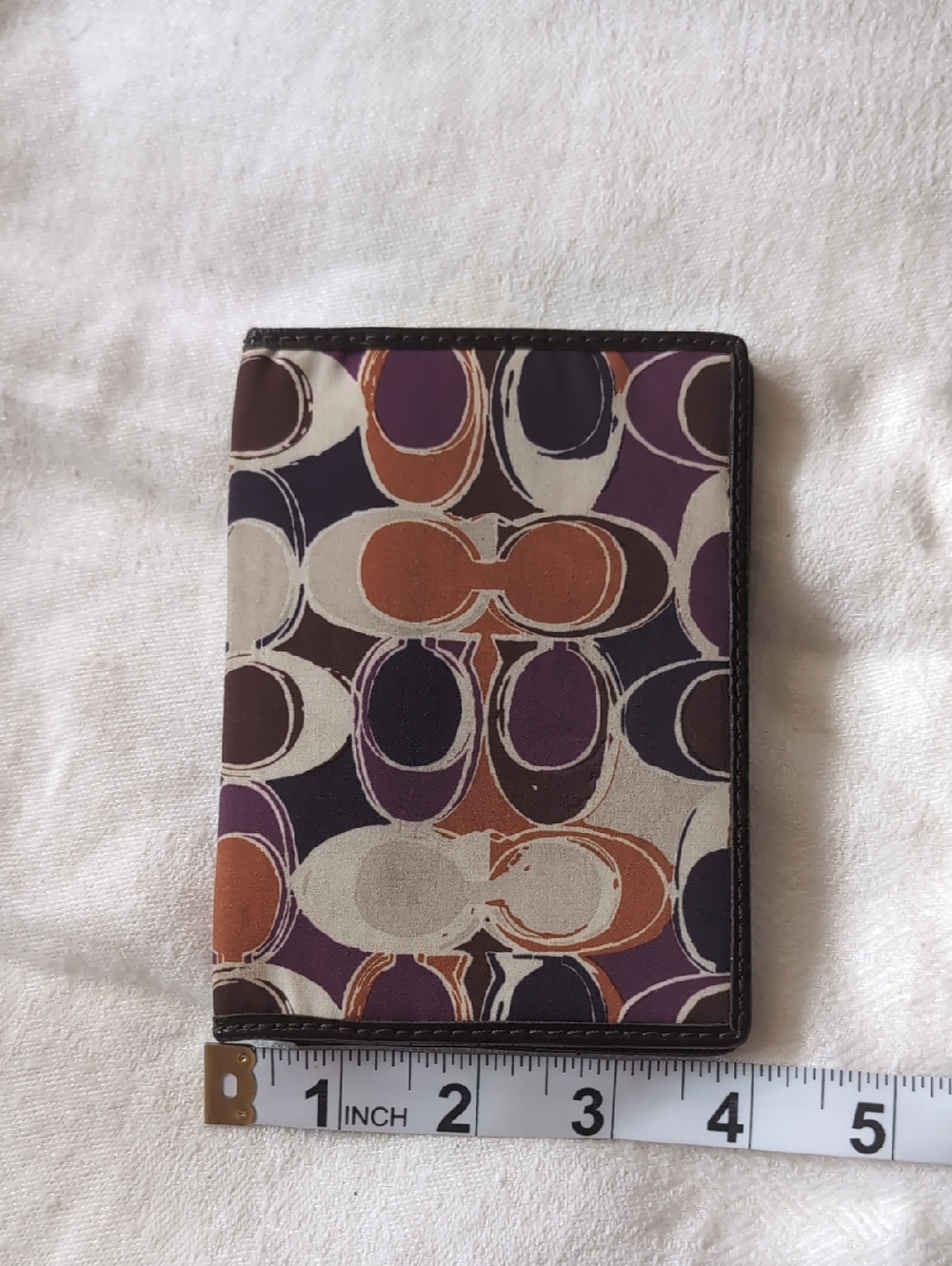 Coach Multicolor Signature Card Case - Purple, Brown, Cream - Picture 5 of 6